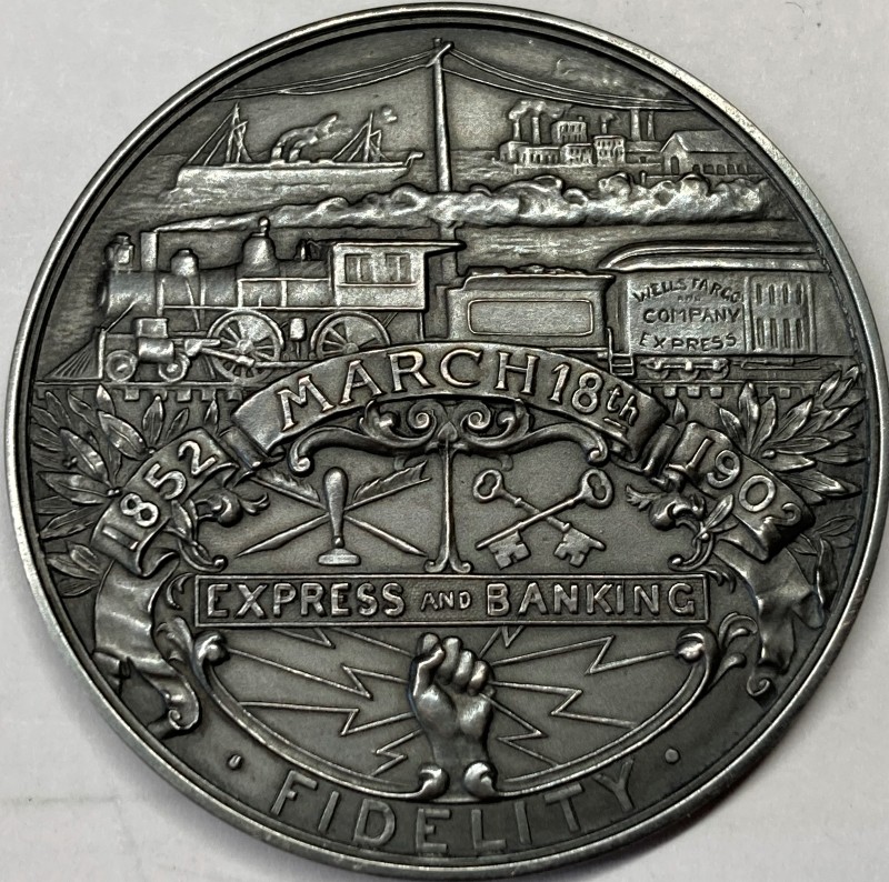 Wells-Fargo-50th-Anniversary-1852-1902-Hk-296-So-Called-Dollar